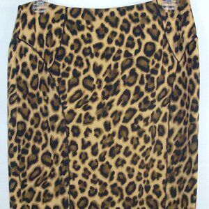 WD NY Petite Leopard Print Skirt Size 6P NWOT